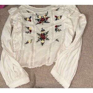 Free people white floral top